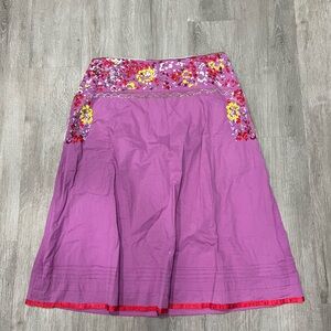 Floral Embroidered Purple Skirt
